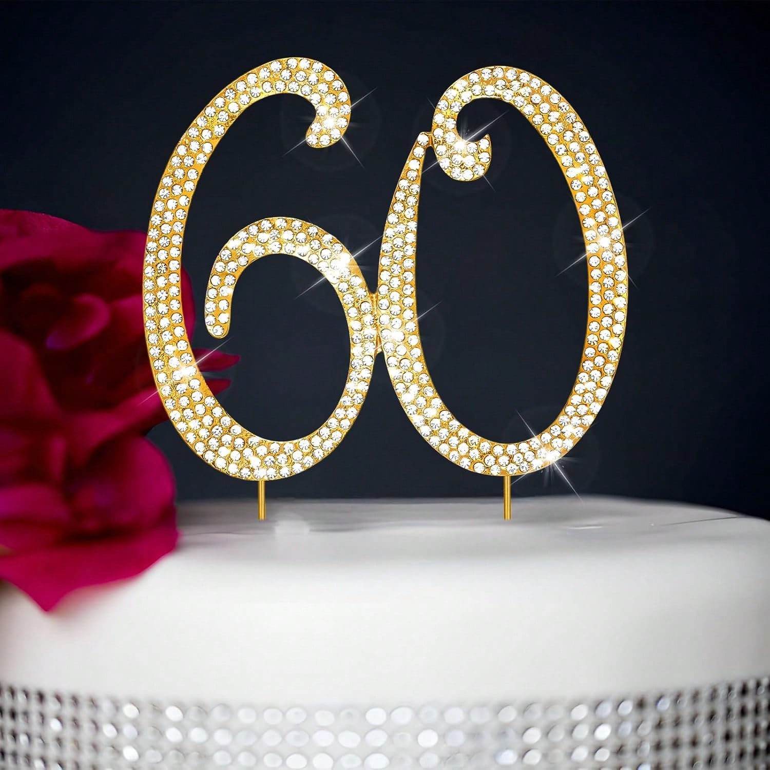 Candle Making Accessories - Large Gold Rhinestone Number Cake Topper