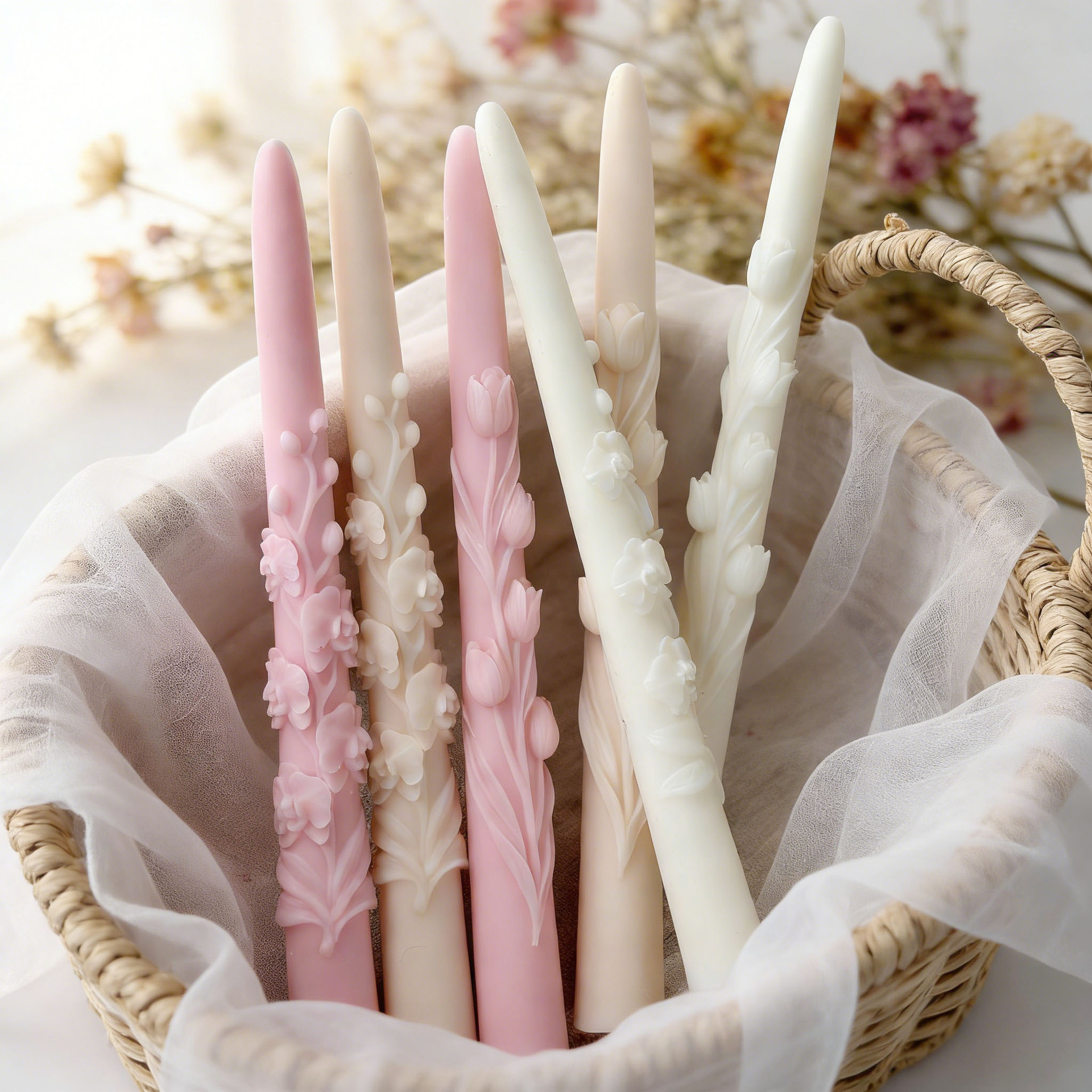 Long Pole Flower Taper Candle  - đánh giá và giá Candle Making Tips