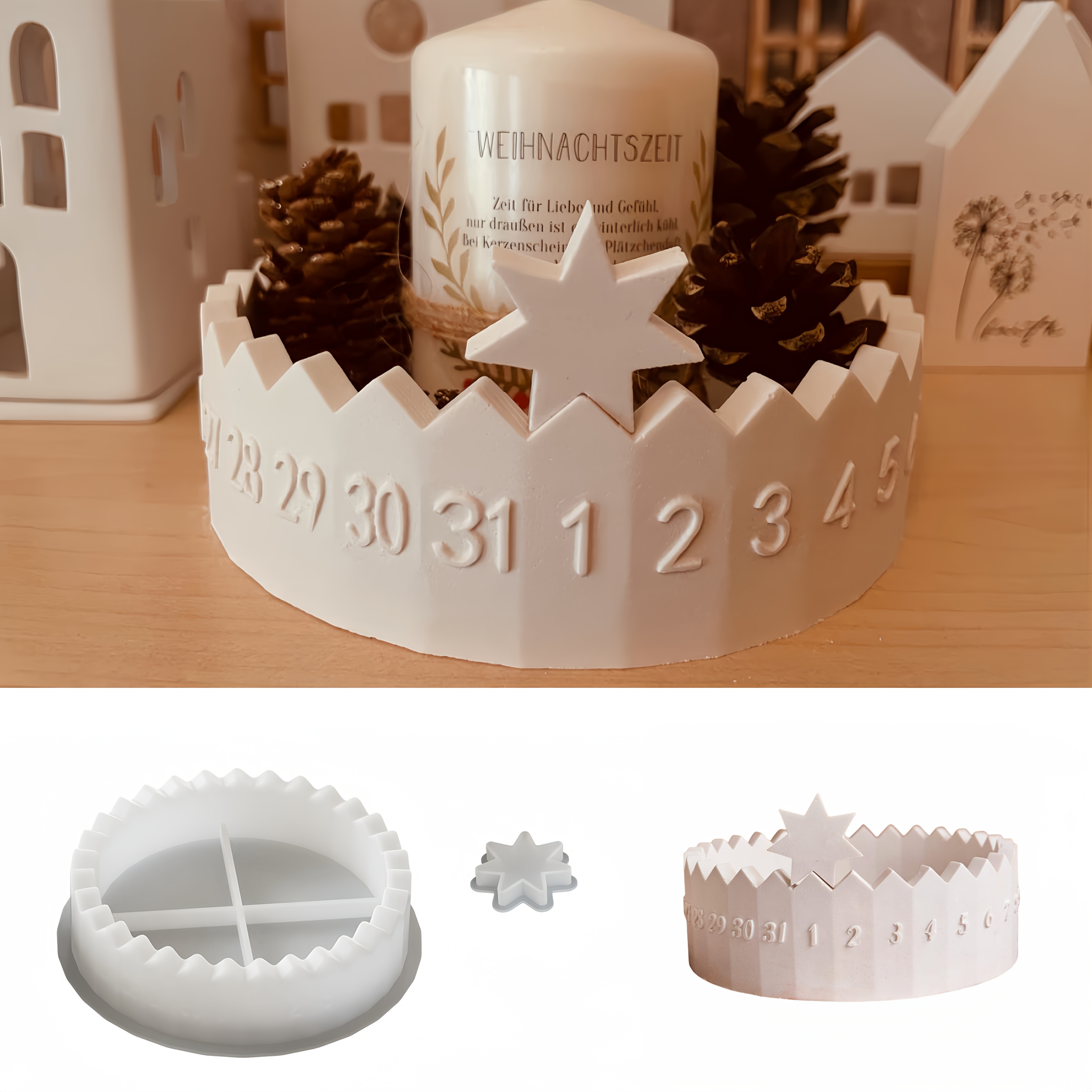 1 set Advent Calendar Silicone - đánh giá và giá Candle Mold Silicone