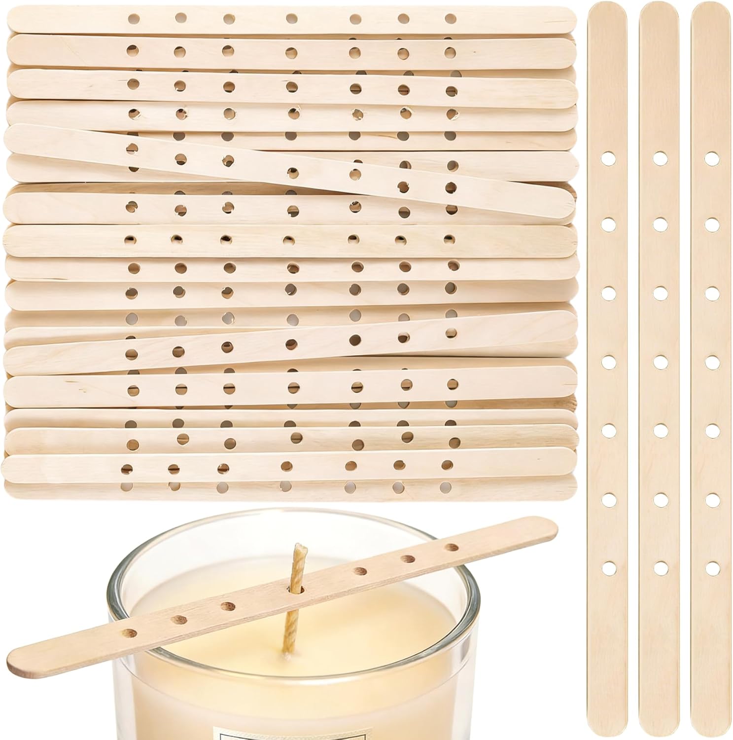 30/50pcs 7 Holes Wooden Candle - đánh giá và giá Candle Making Wicks