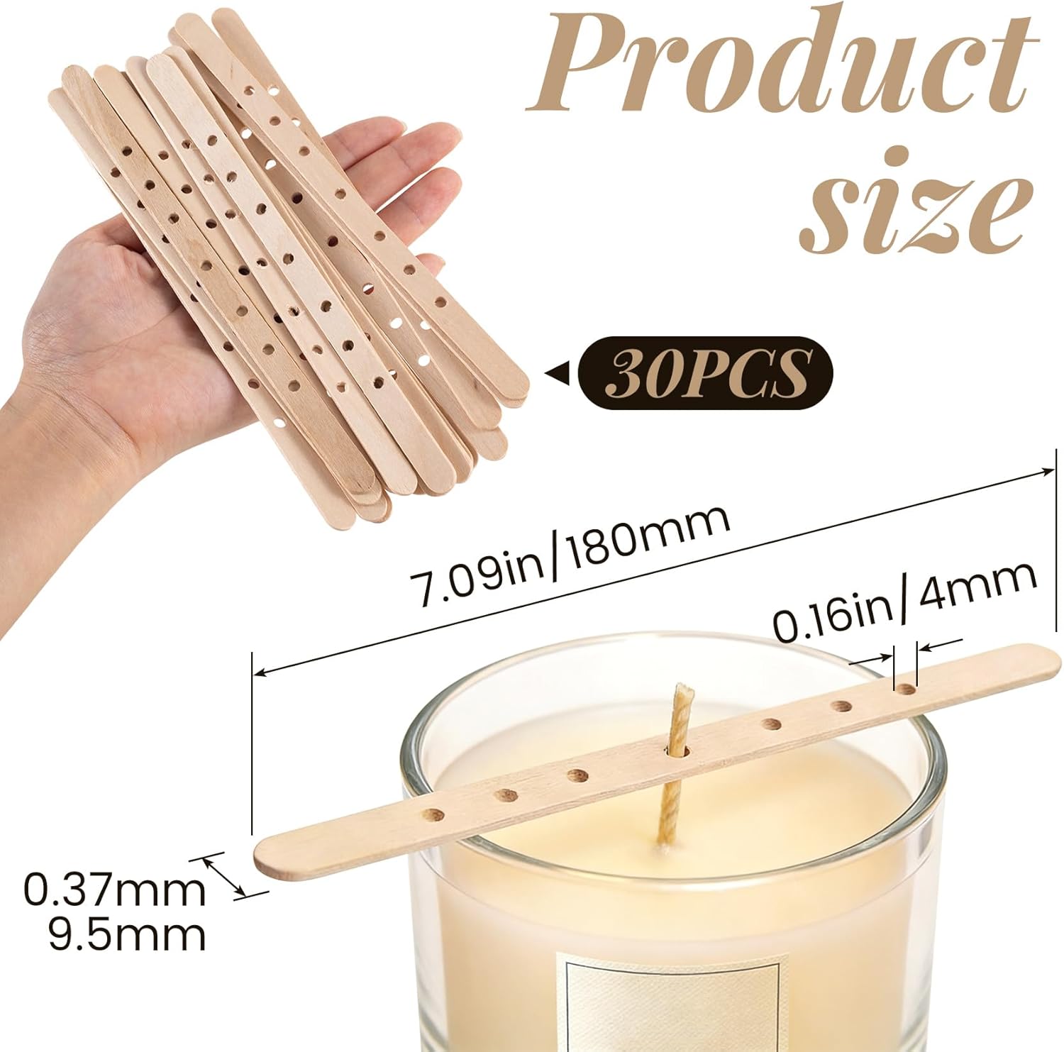 30/50pcs 7 Holes Wooden Candle - đánh giá và giá Candle Making Wicks