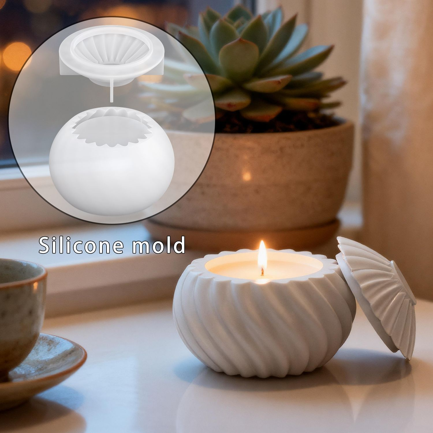 DIY Spiral Pearlescent Candle  - đánh giá và giá Candle Mold Silicone