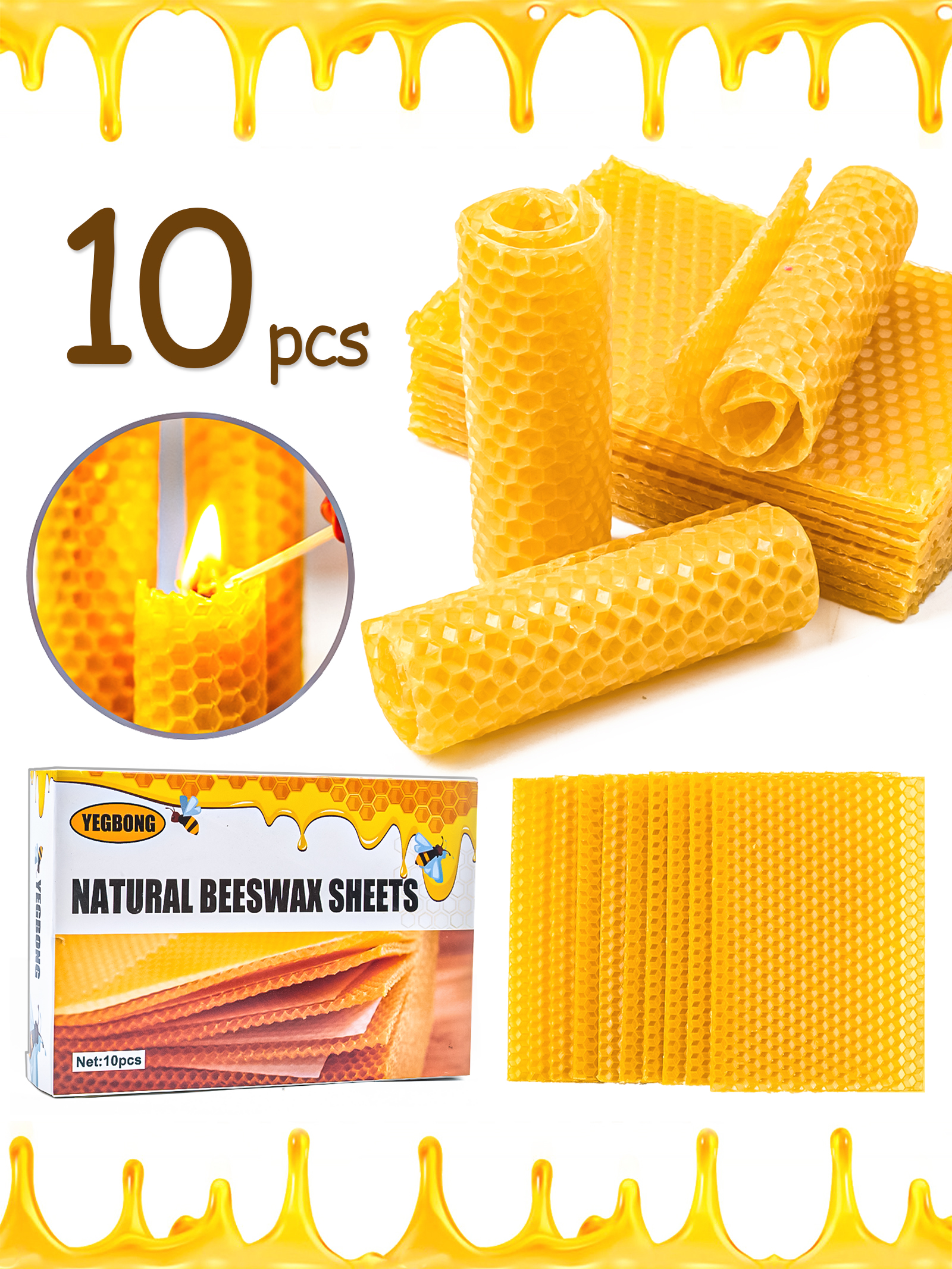 10Pcs Natural Honeycomb Bee Wa - đánh giá và giá Candle Making Tips