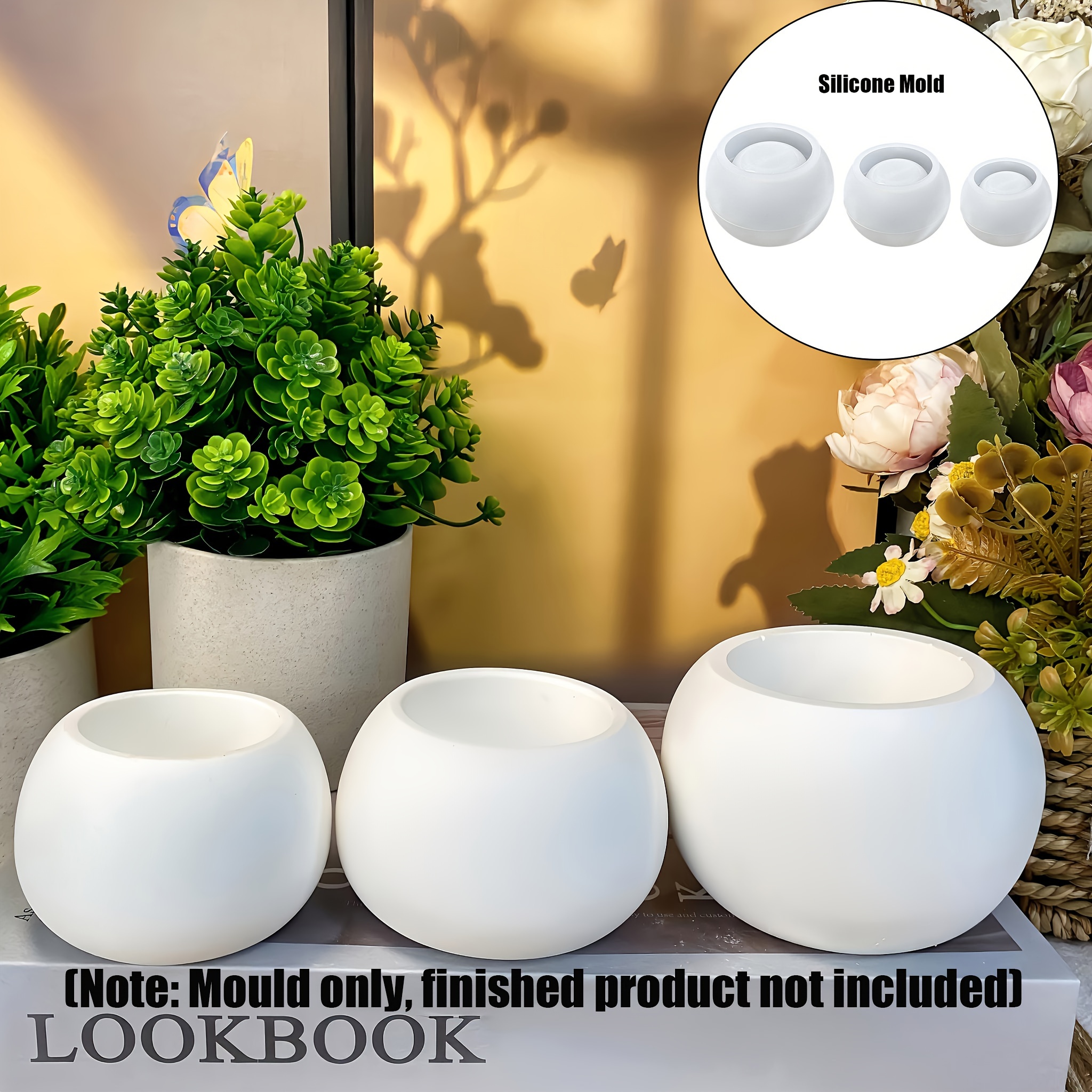 3pcs-Round Flower Pot Silicone - đánh giá và giá Candle Making Jug
