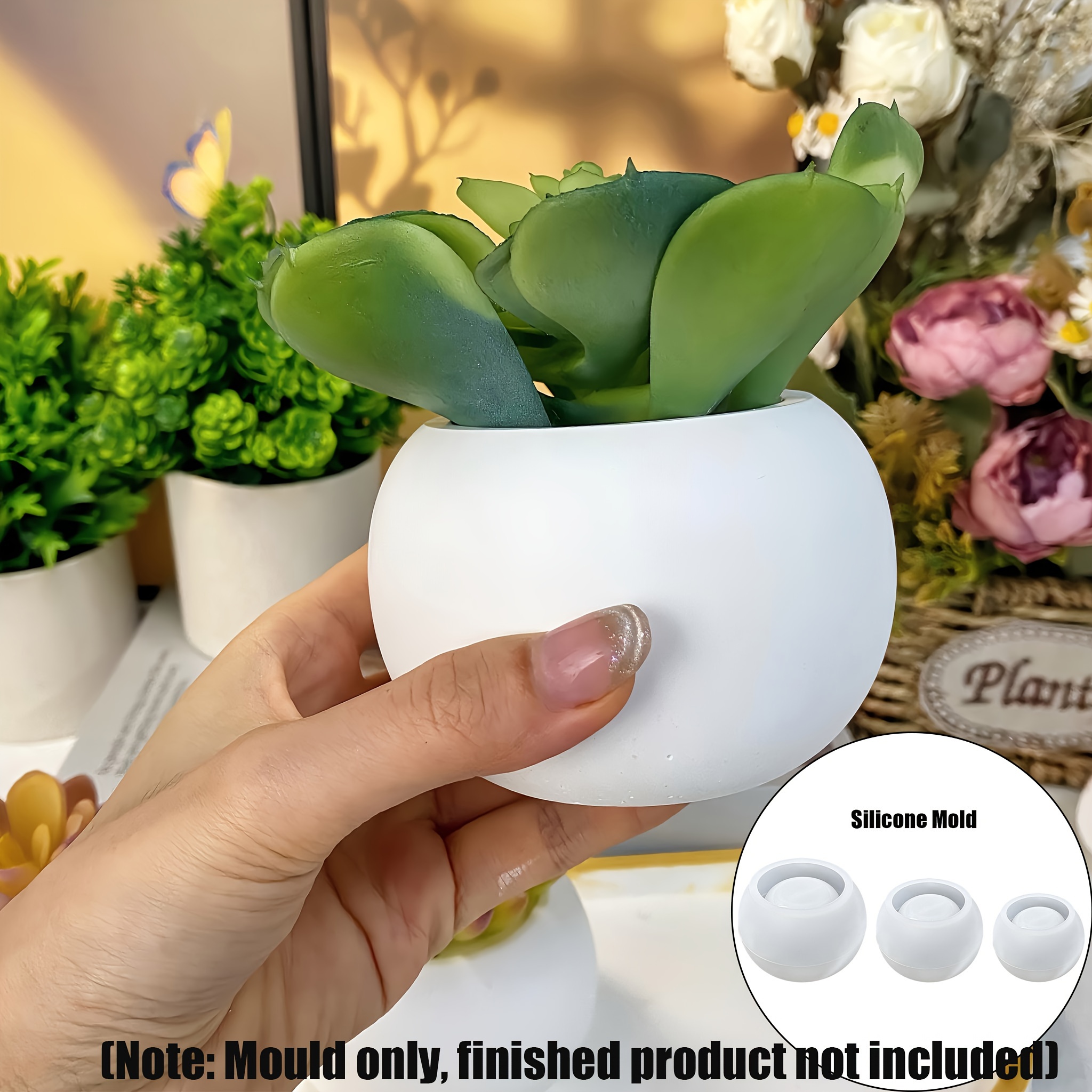 3pcs-Round Flower Pot Silicone - đánh giá và giá Candle Making Jug