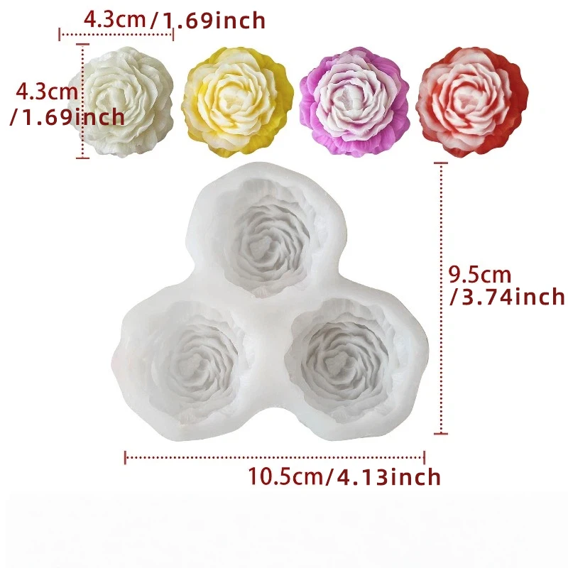 Peony Flower Candle Silicone M - đánh giá và giá Candle Mold Silicone